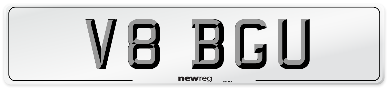 V8 BGU Front Number Plate