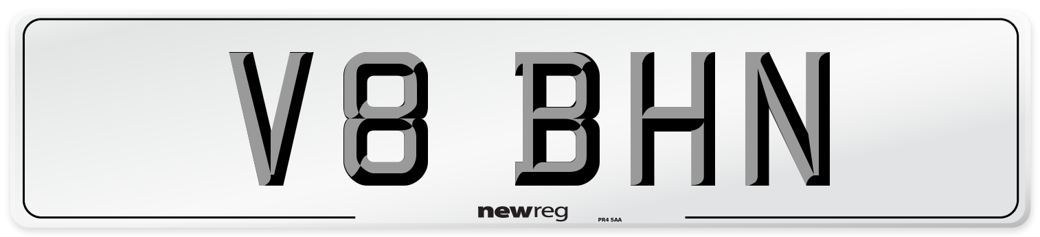 V8 BHN Front Number Plate