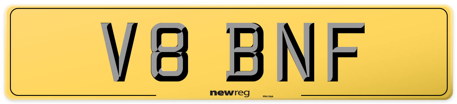 V8 BNF Rear Number Plate