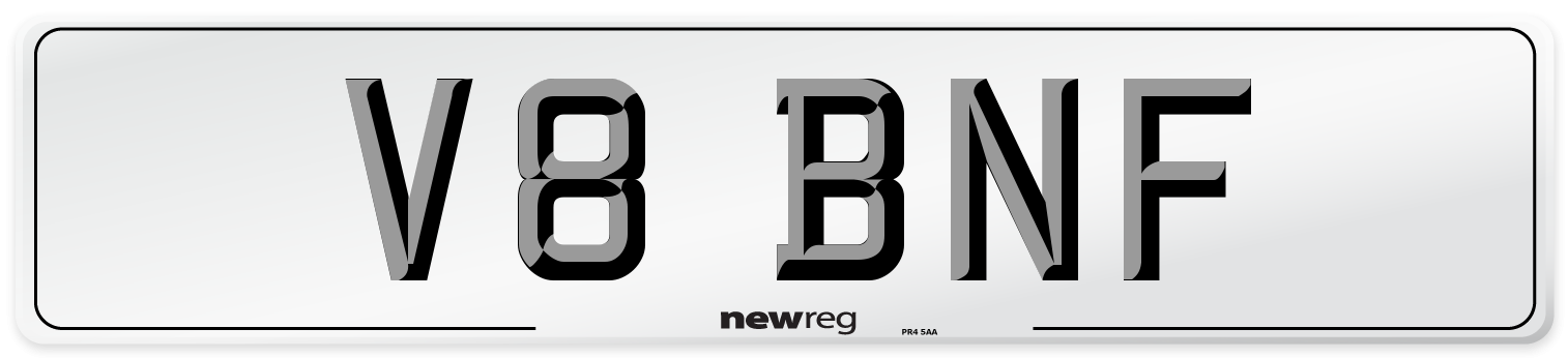 V8 BNF Front Number Plate