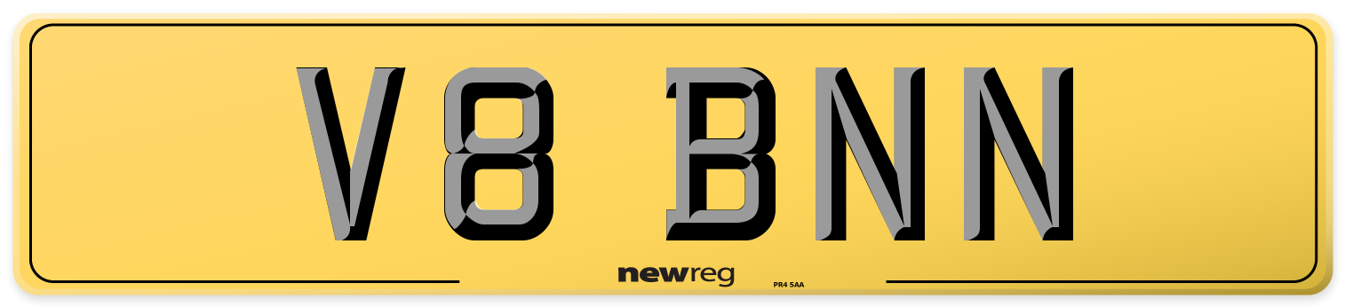 V8 BNN Rear Number Plate