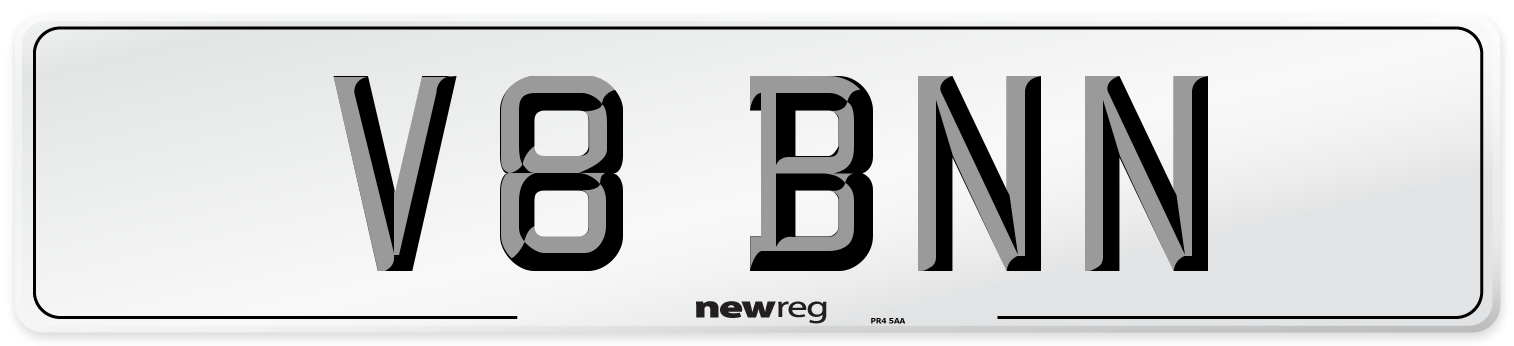 V8 BNN Front Number Plate