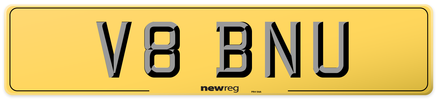 V8 BNU Rear Number Plate