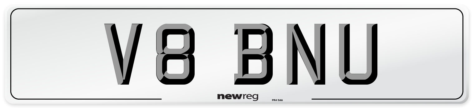 V8 BNU Front Number Plate