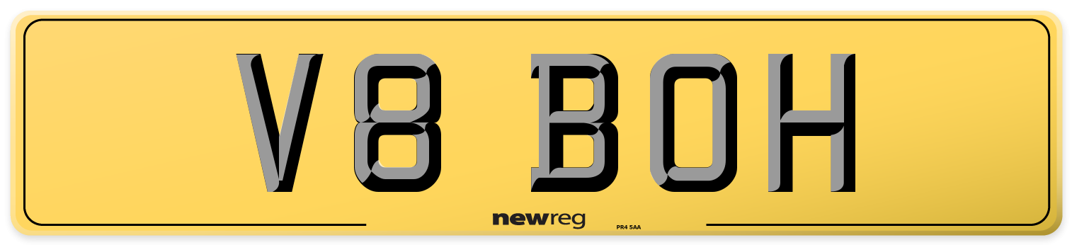 V8 BOH Rear Number Plate