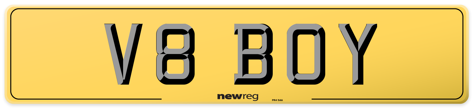 V8 BOY Rear Number Plate
