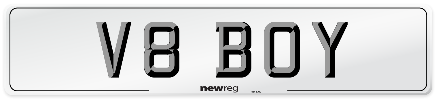 V8 BOY Front Number Plate