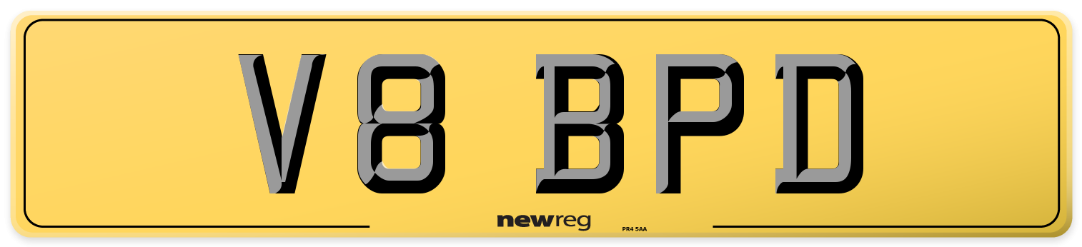 V8 BPD Rear Number Plate
