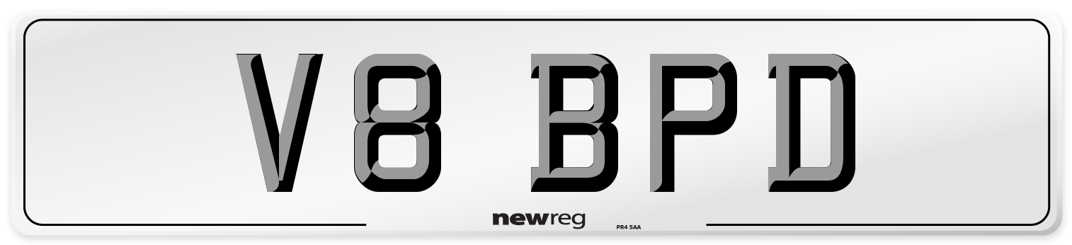 V8 BPD Front Number Plate