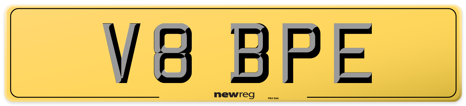 V8 BPE Rear Number Plate