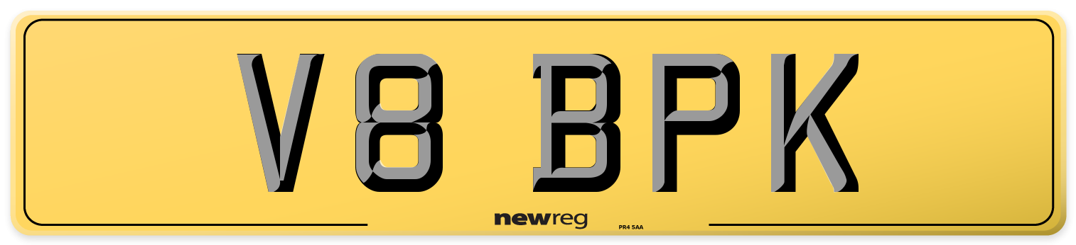 V8 BPK Rear Number Plate