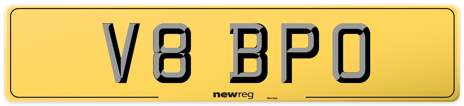 V8 BPO Rear Number Plate