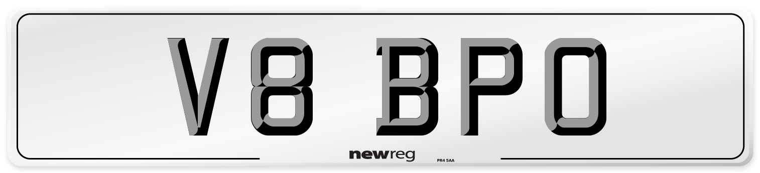 V8 BPO Front Number Plate