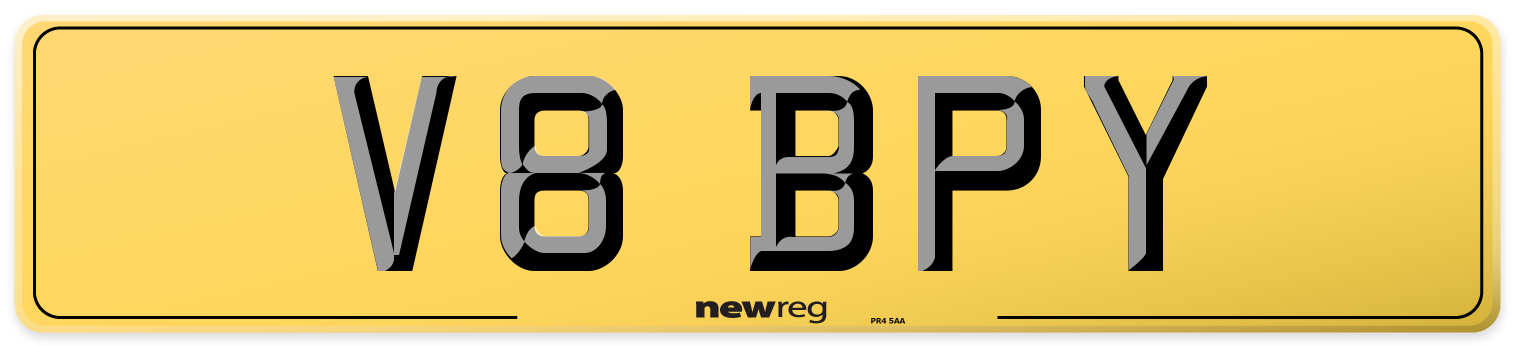 V8 BPY Rear Number Plate
