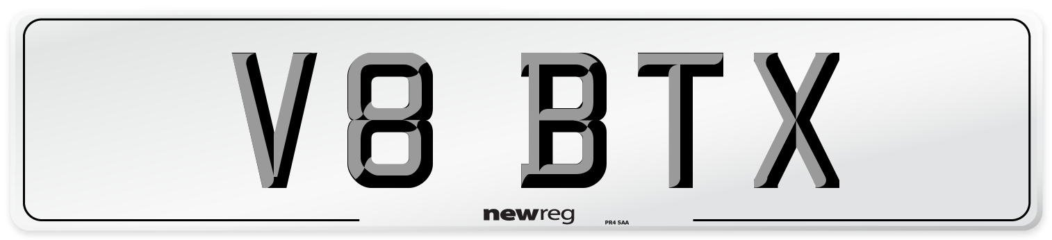 V8 BTX Front Number Plate
