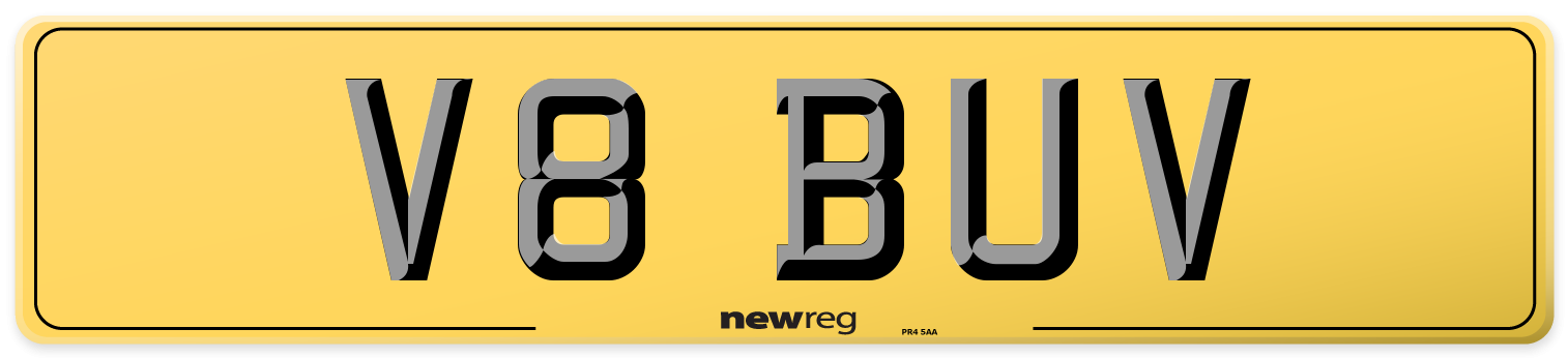 V8 BUV Rear Number Plate