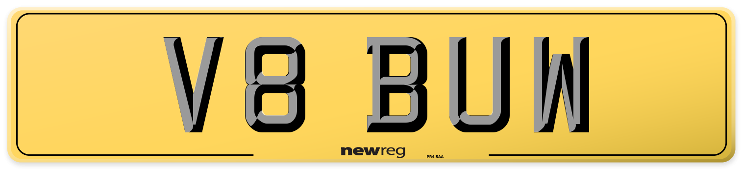 V8 BUW Rear Number Plate