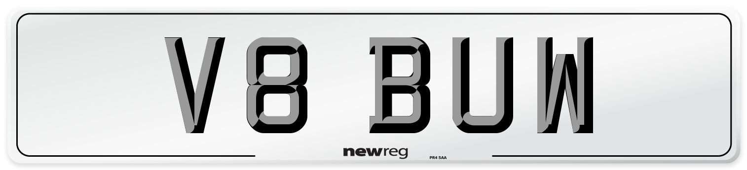 V8 BUW Front Number Plate