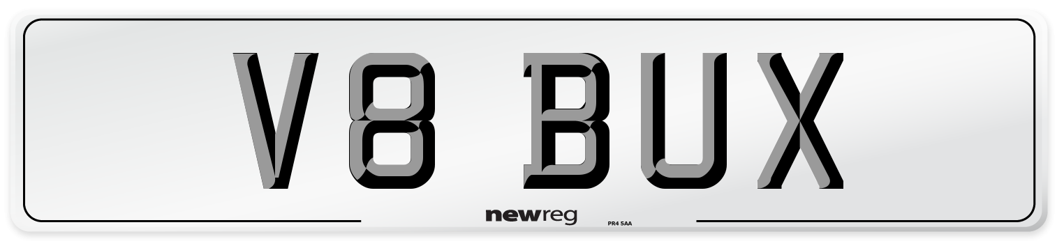 V8 BUX Front Number Plate