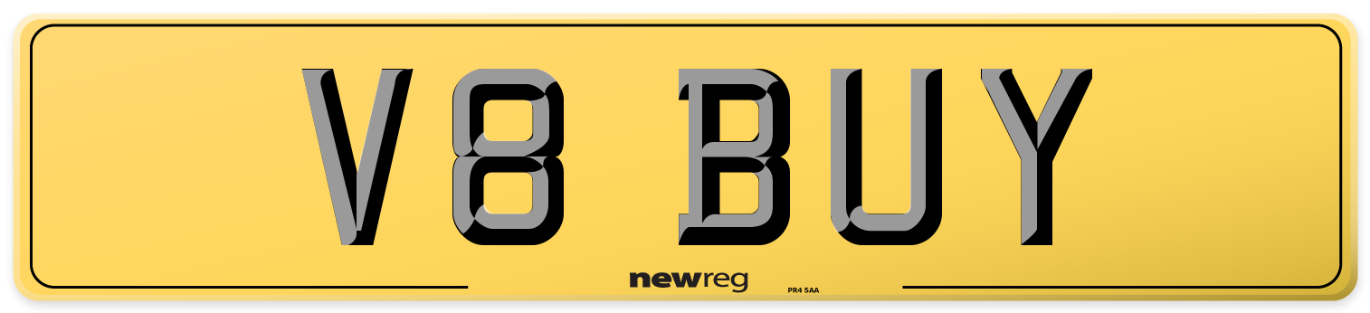 V8 BUY Rear Number Plate
