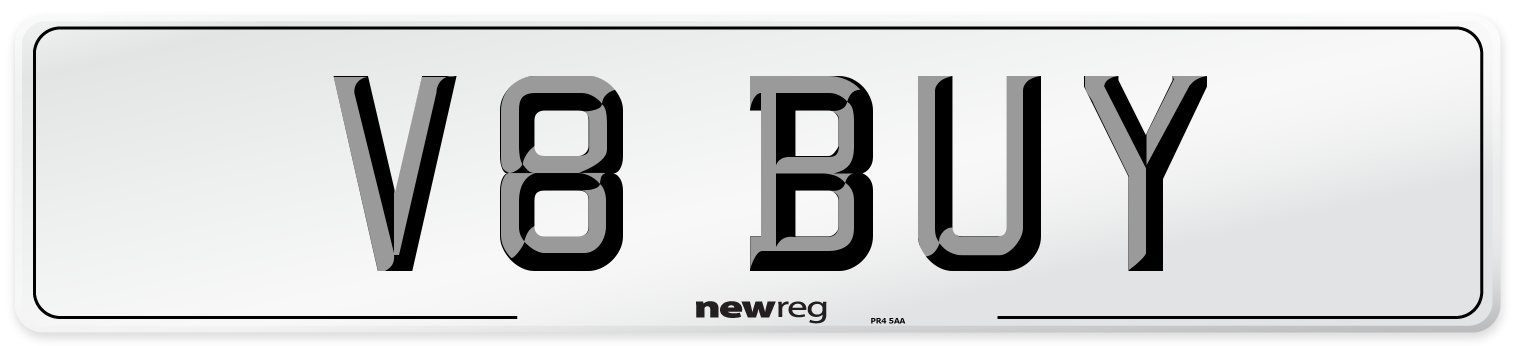 V8 BUY Front Number Plate