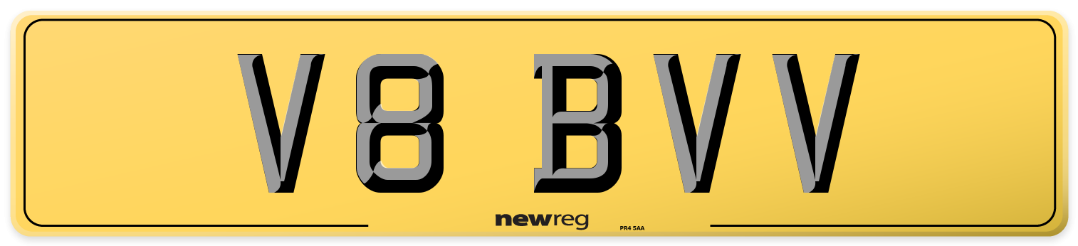 V8 BVV Rear Number Plate