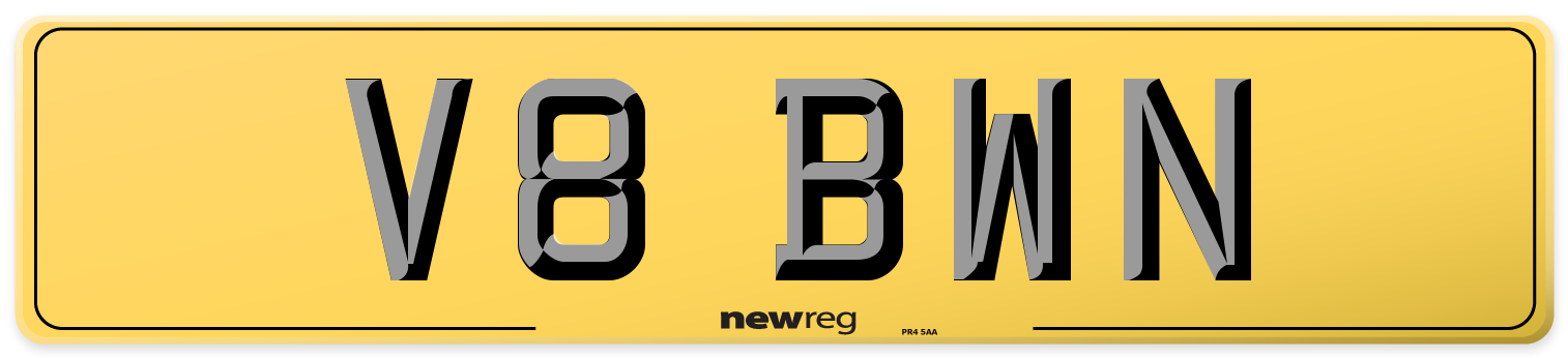 V8 BWN Rear Number Plate