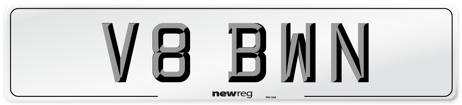 V8 BWN Front Number Plate