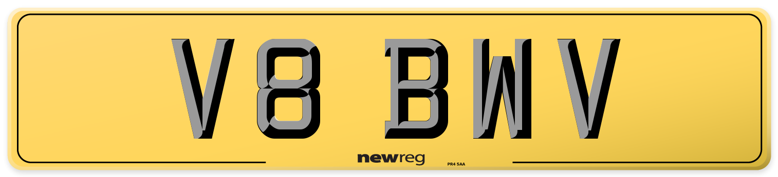 V8 BWV Rear Number Plate