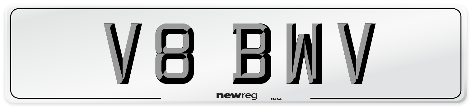 V8 BWV Front Number Plate