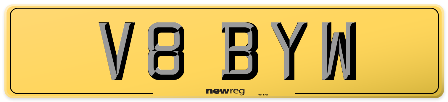 V8 BYW Rear Number Plate