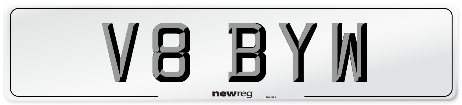 V8 BYW Front Number Plate