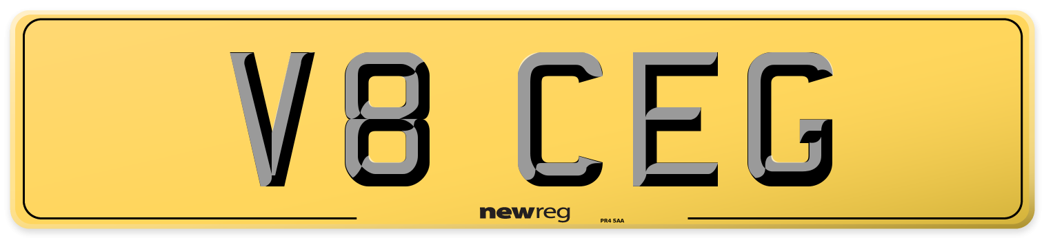 V8 CEG Rear Number Plate