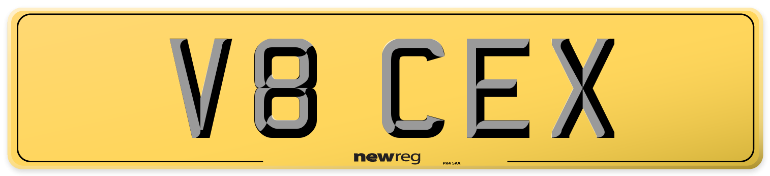 V8 CEX Rear Number Plate