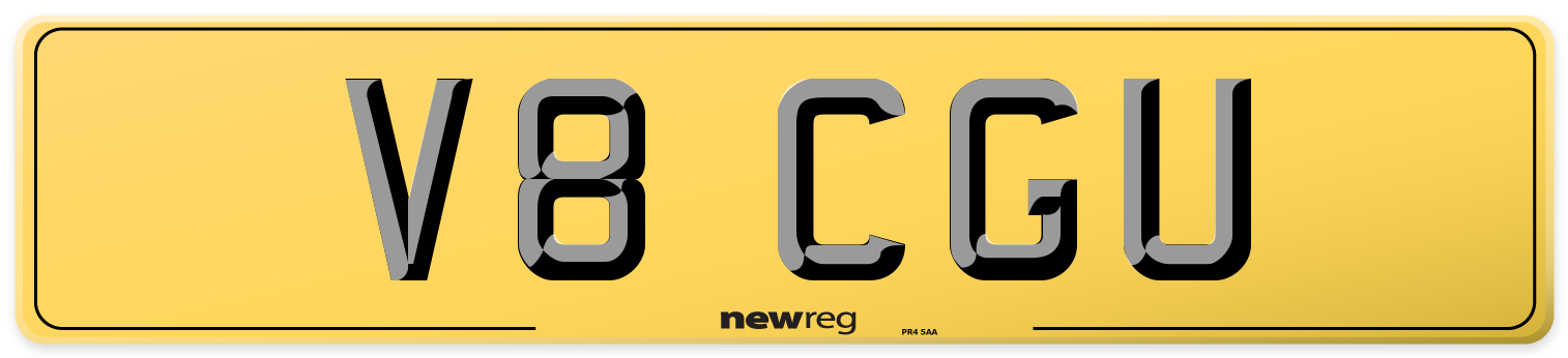 V8 CGU Rear Number Plate