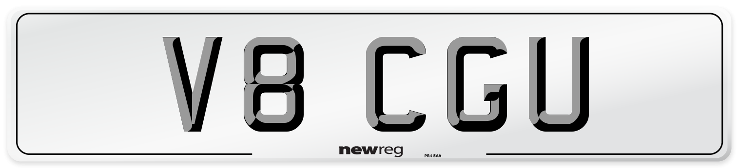 V8 CGU Front Number Plate