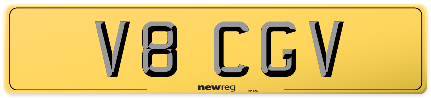 V8 CGV Rear Number Plate