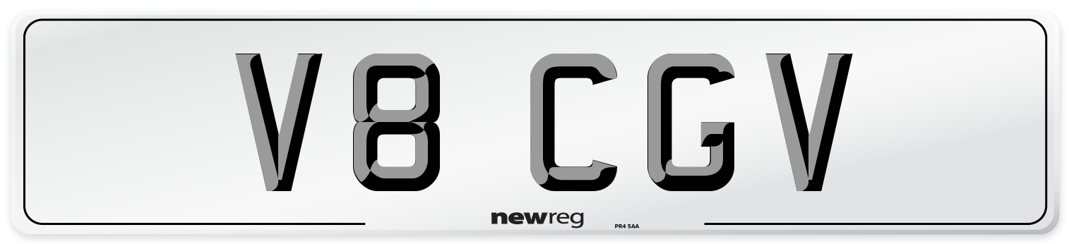 V8 CGV Front Number Plate