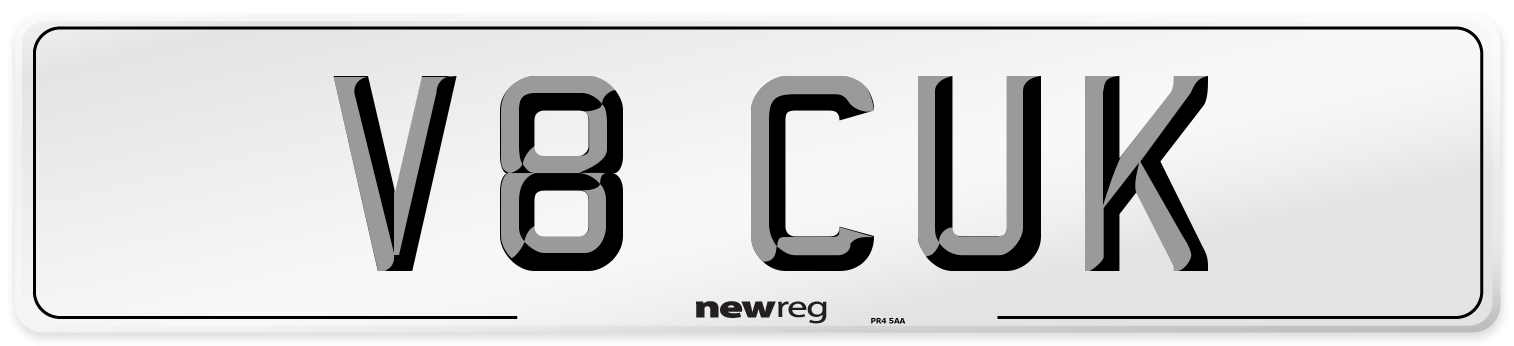 V8 CUK Front Number Plate