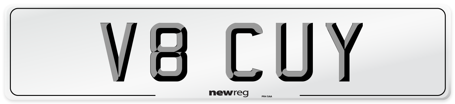 V8 CUY Front Number Plate