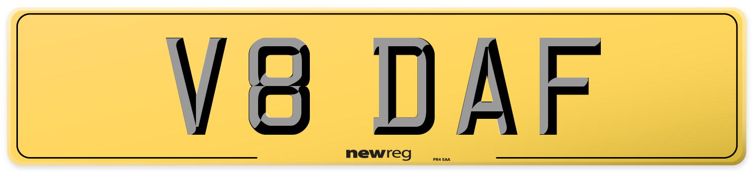 V8 DAF Rear Number Plate