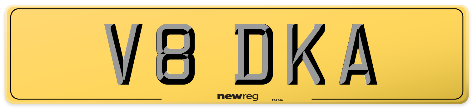V8 DKA Rear Number Plate