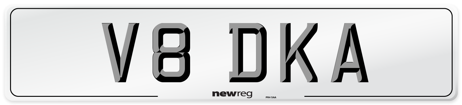 V8 DKA Front Number Plate