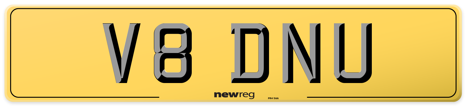 V8 DNU Rear Number Plate