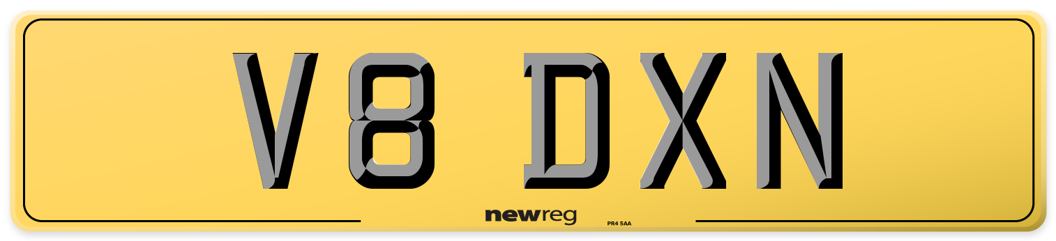 V8 DXN Rear Number Plate