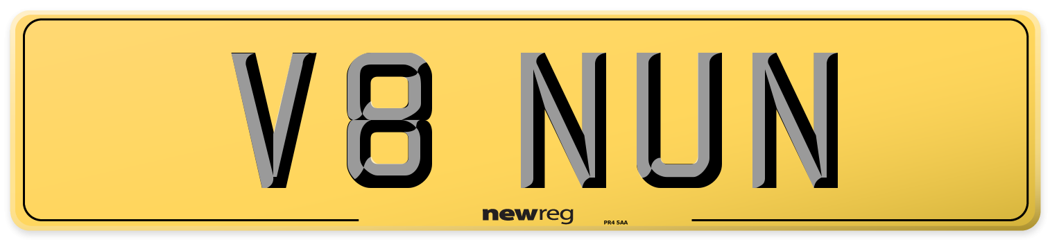 V8 NUN Rear Number Plate