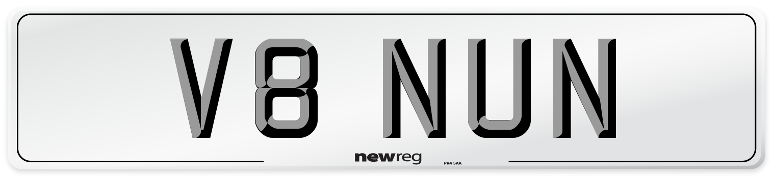 V8 NUN Front Number Plate
