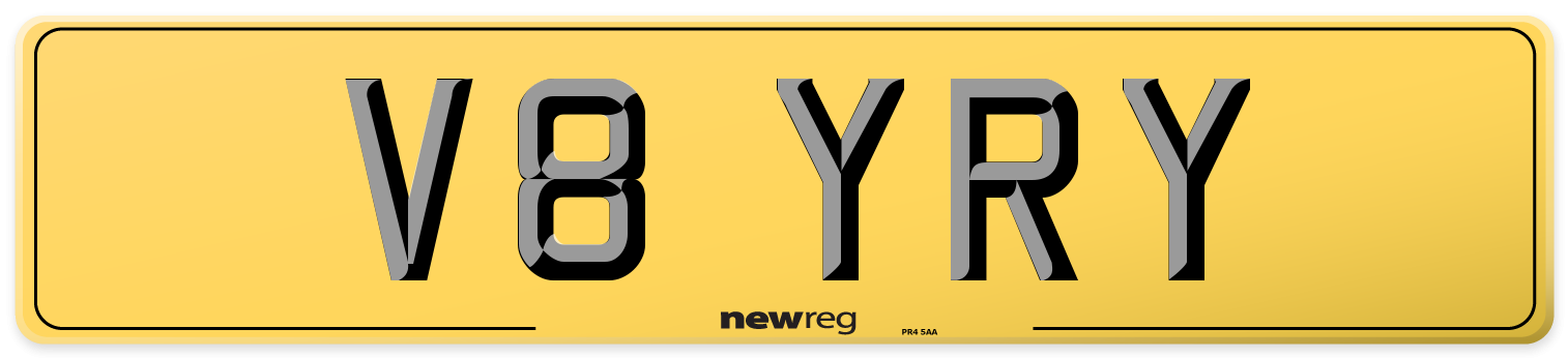 V8 YRY Rear Number Plate