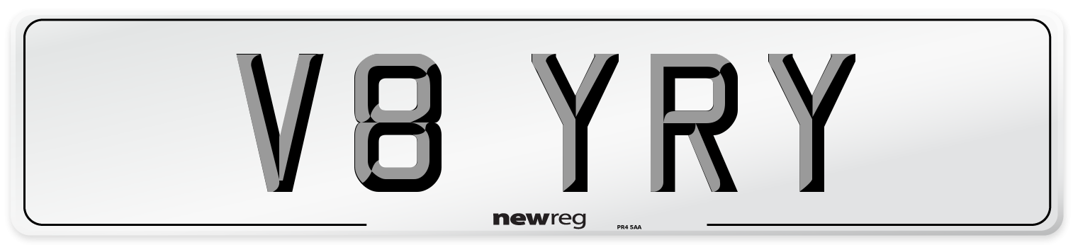 V8 YRY Front Number Plate