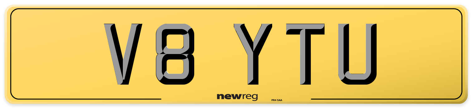 V8 YTU Rear Number Plate